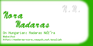 nora madaras business card